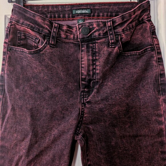 wild fable stretch jeans in red acid wash 2 - Picture 1 of 3